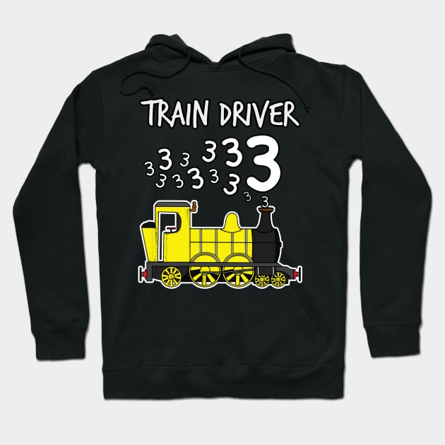 Train Driver 3 Year Old Kids Steam Engine Hoodie by doodlerob